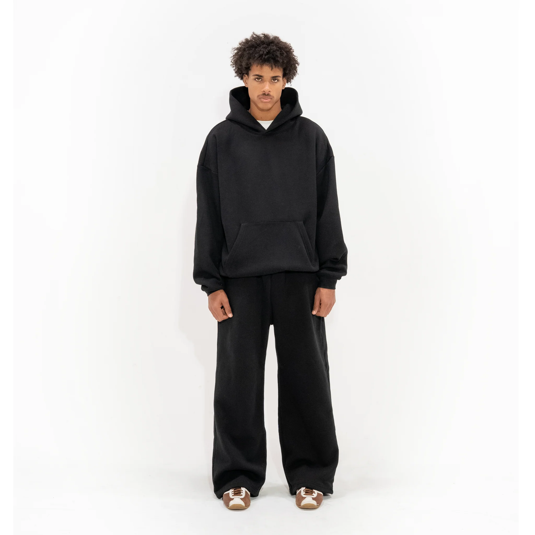 350 GSM 'Black' Fleece Hoodie - Image 3