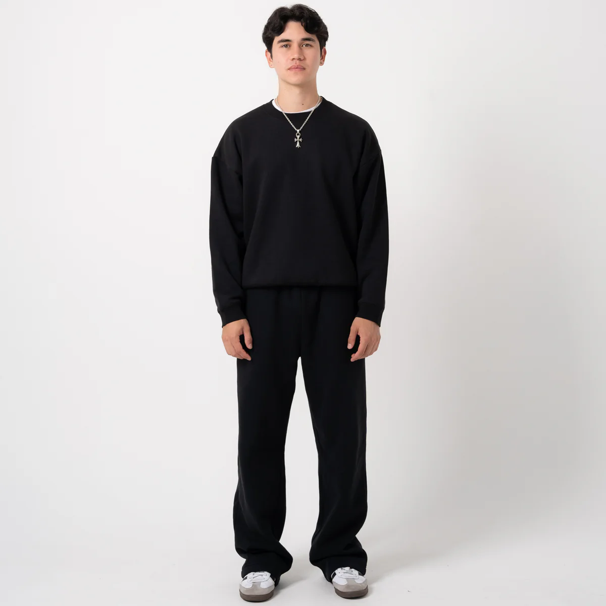 350 GSM 'Black' Fleece Crewneck - Image 3