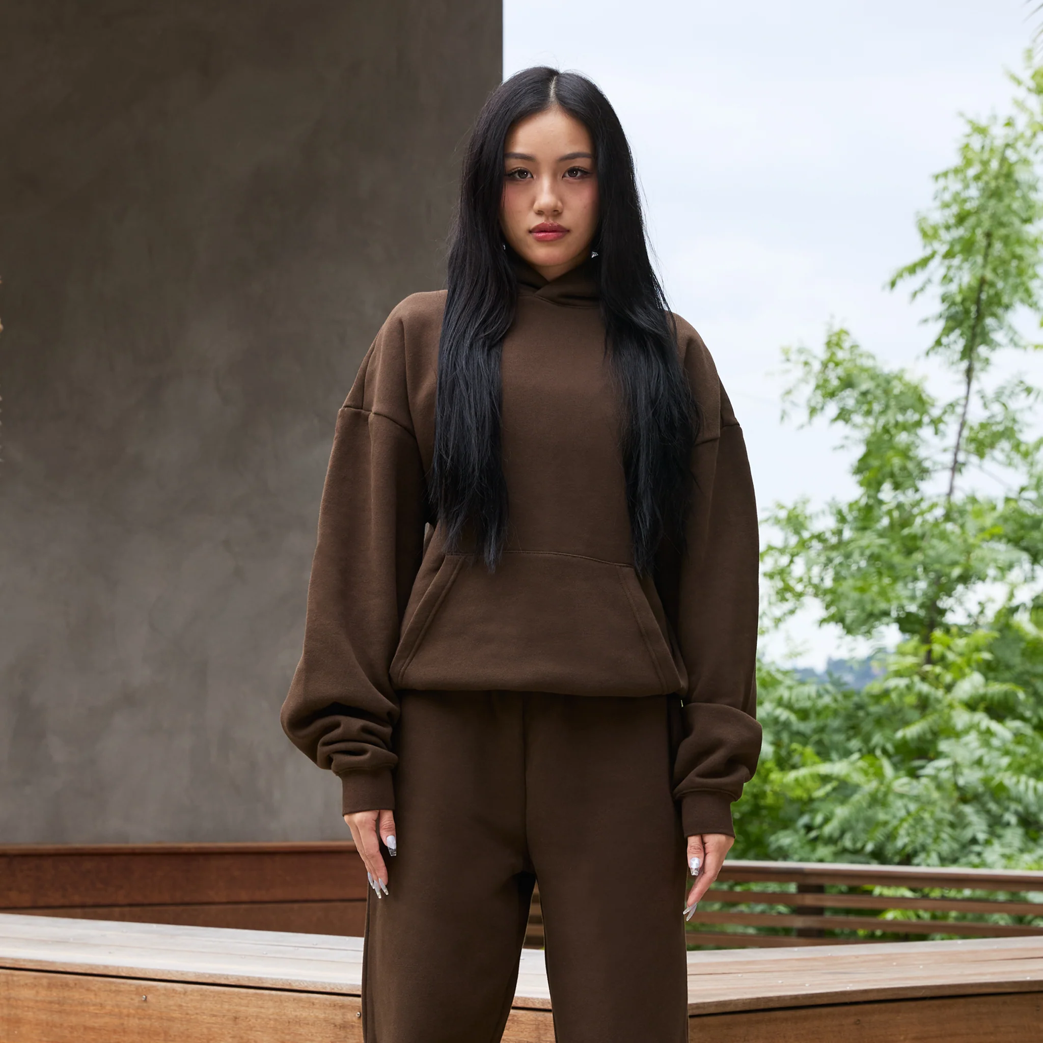 350 GSM 'Chestnut' Fleece Hoodie - Image 5
