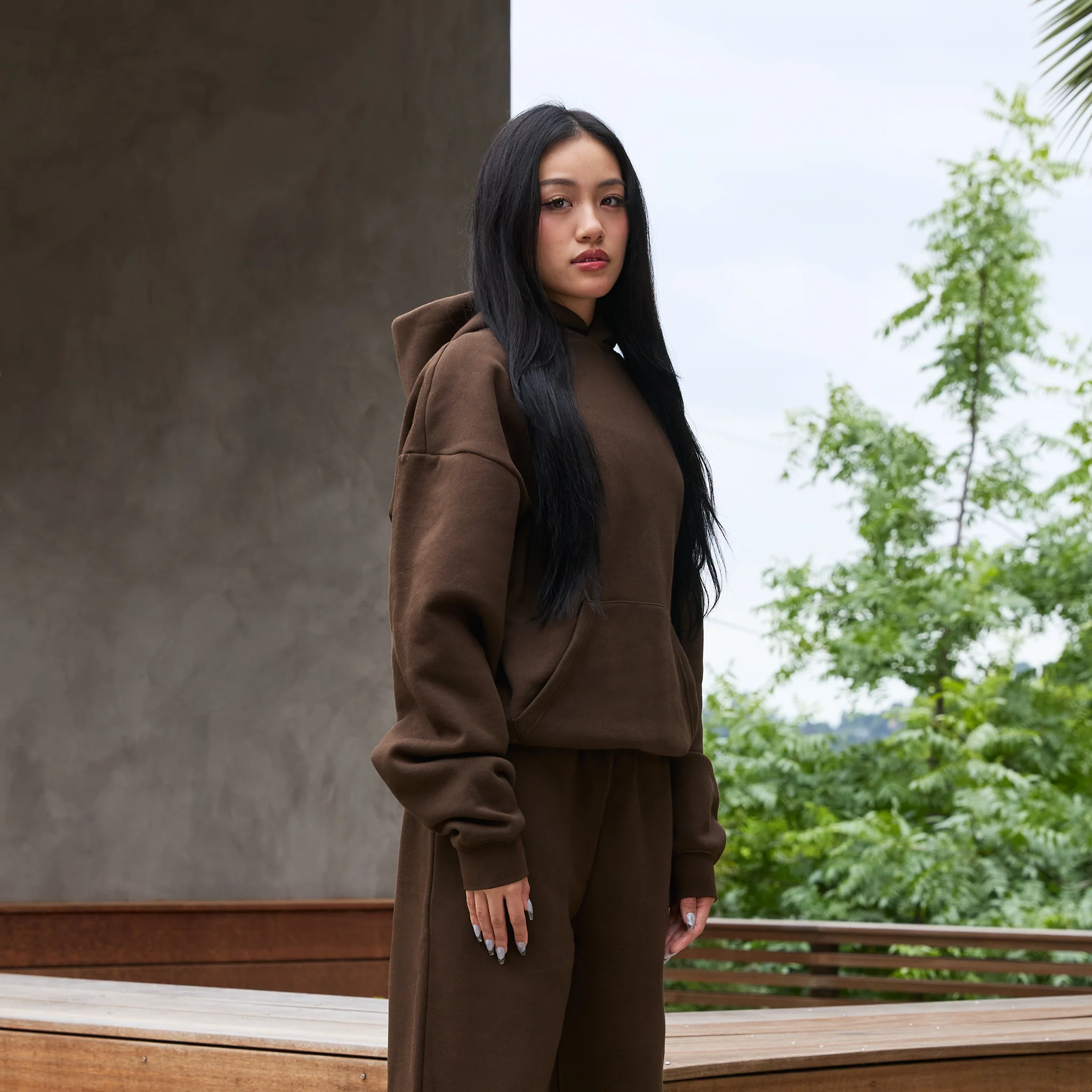 350 GSM 'Chestnut' Fleece Hoodie - Image 6