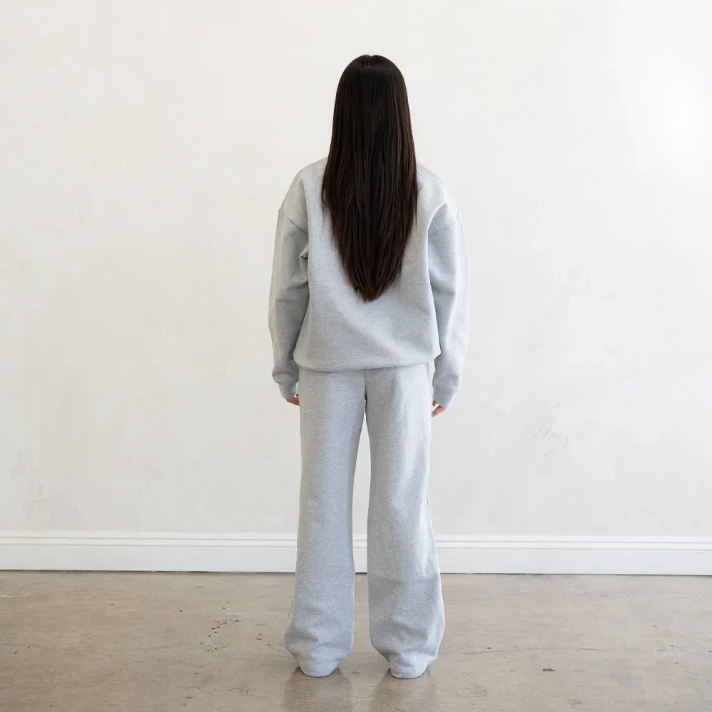 600 GSM 'Heather Grey' Fleece Crewneck - Image 5