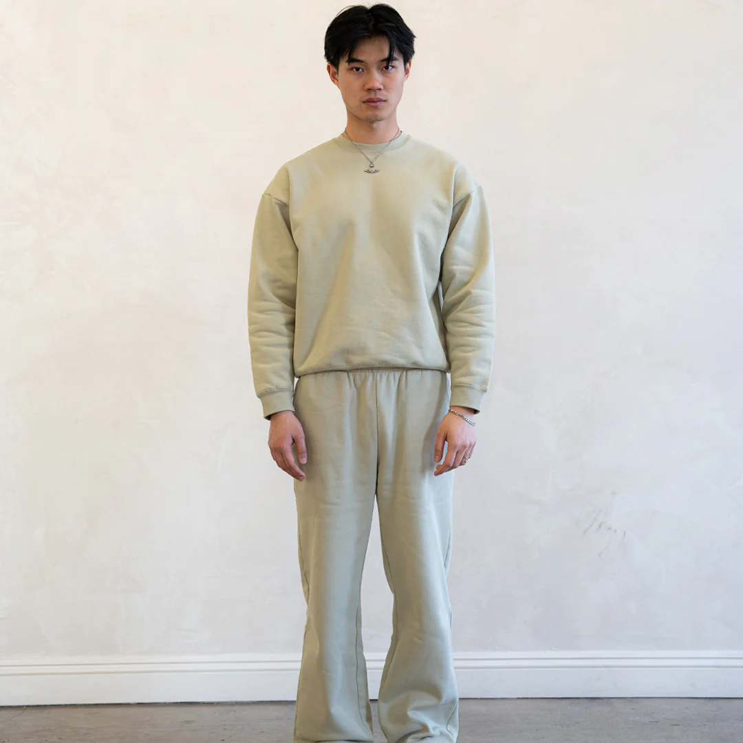 600 GSM 'Matcha' Fleece Crewneck - Image 3