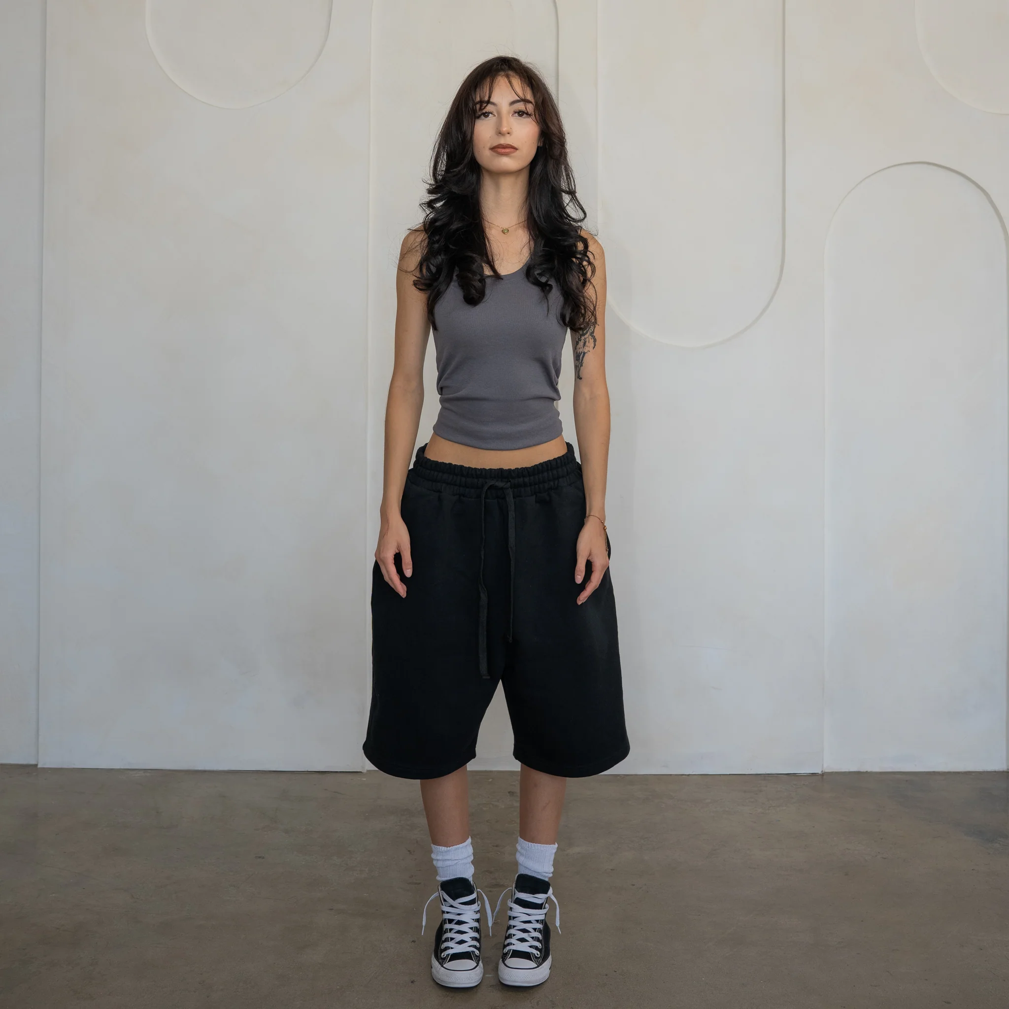 'Black' Baggy Sweat Shorts - Image 6
