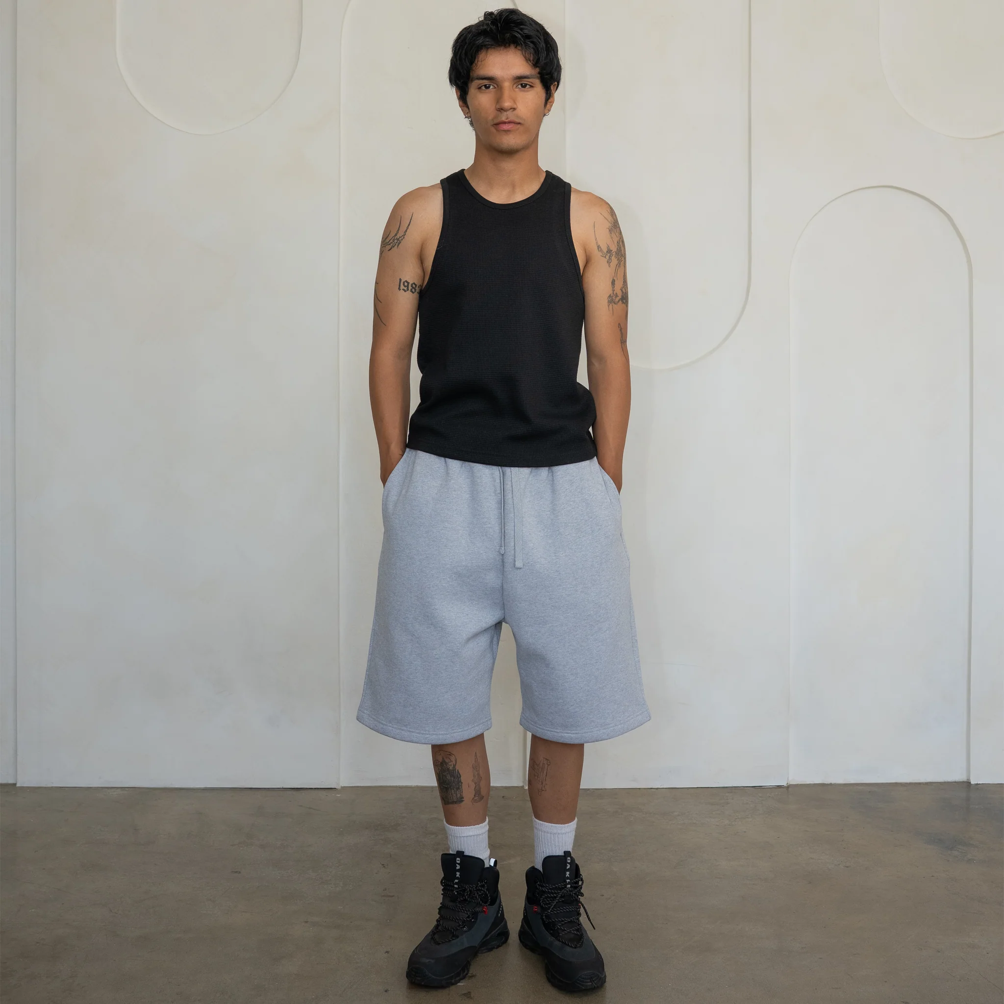 'Black' Waffle Knit Tank Top - Image 3