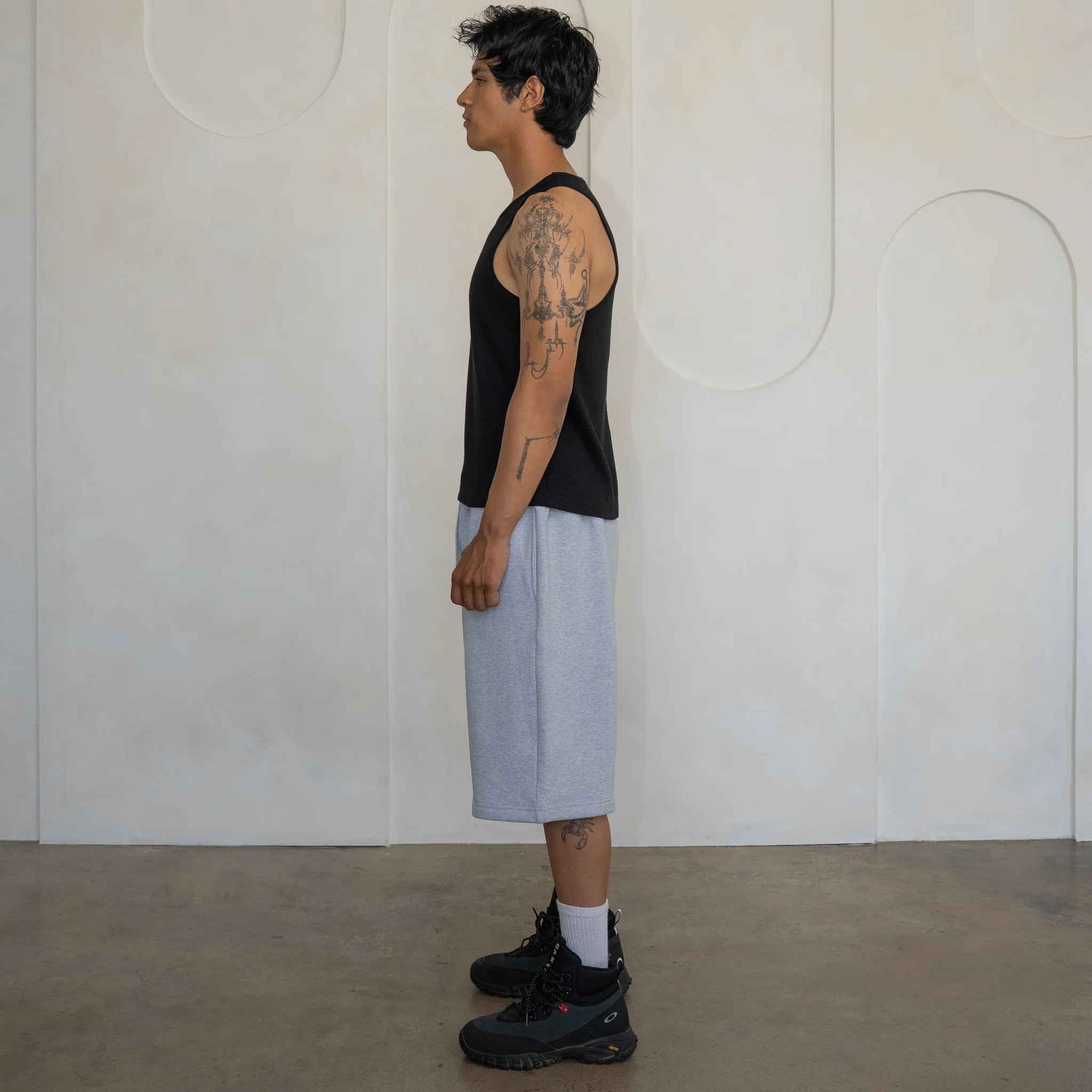 'Black' Waffle Knit Tank Top - Image 4