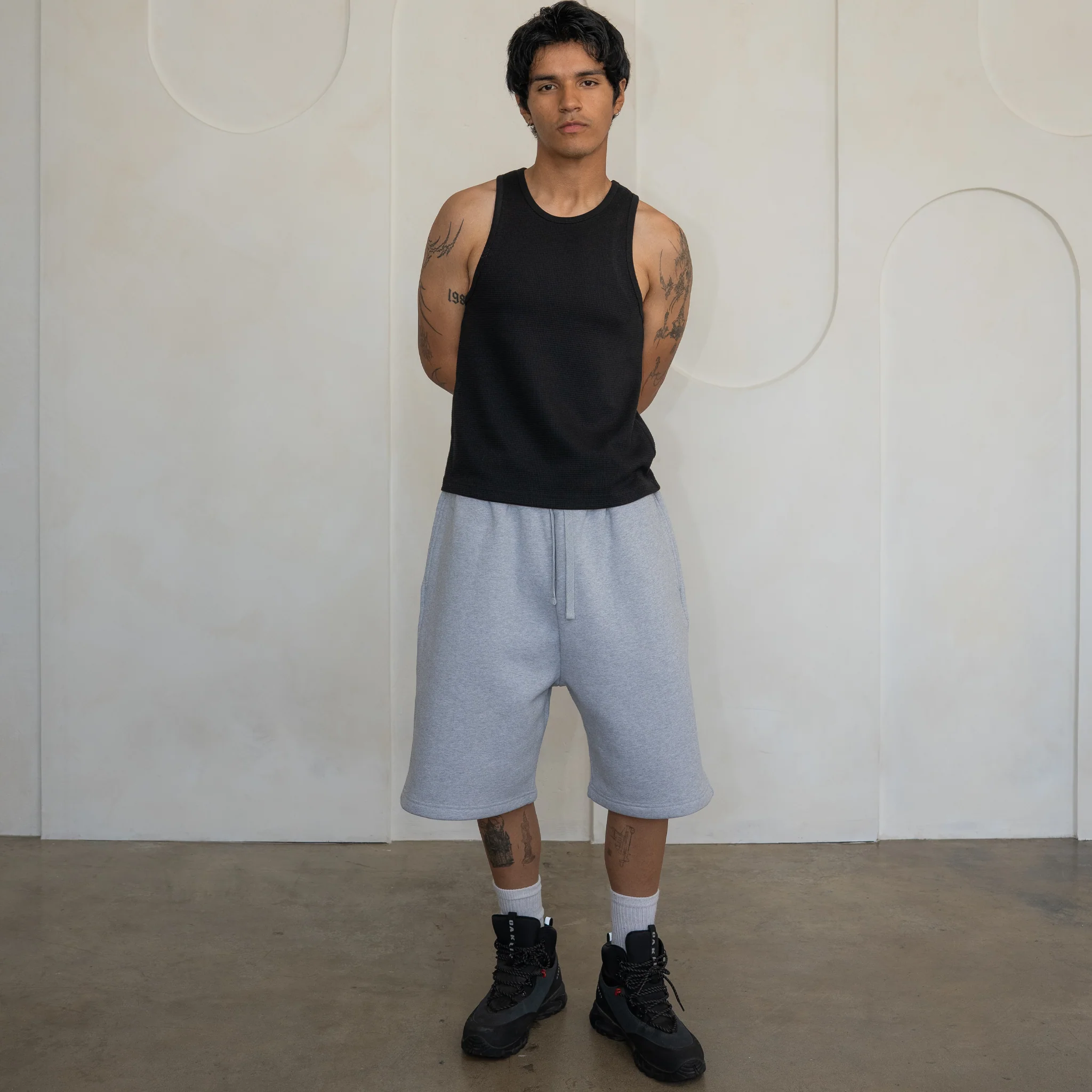 'Black' Waffle Knit Tank Top - Image 5