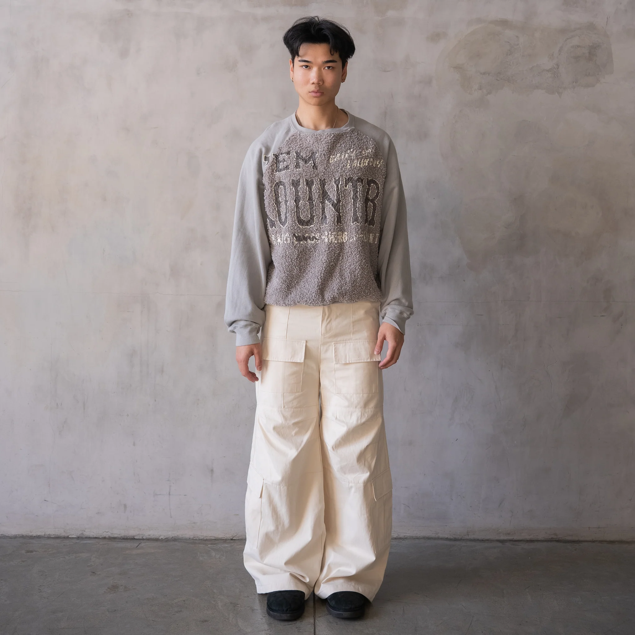 'Payload' Flared Cargos (Cream) - Image 3